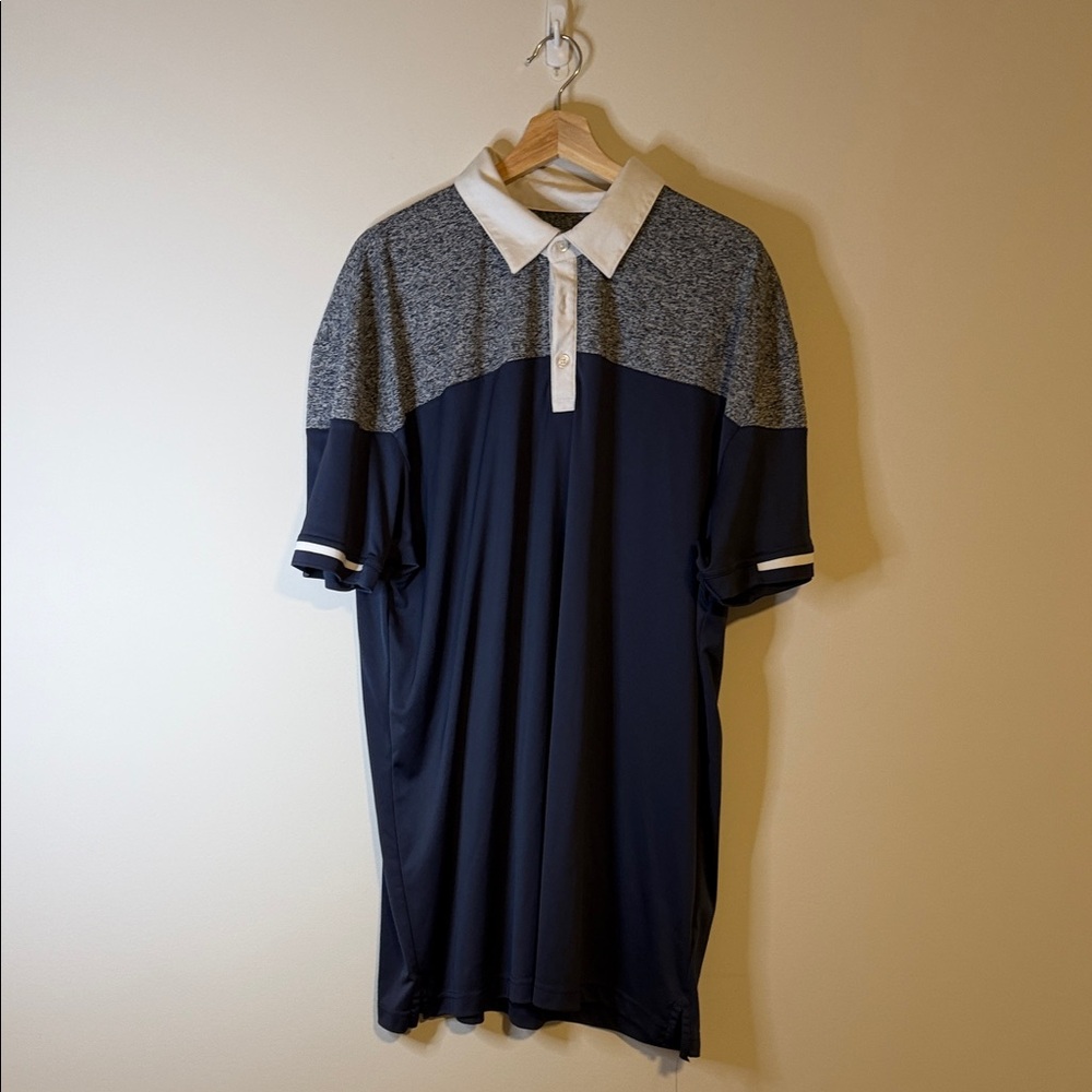 Callaway Navy Polo with Heather Gray Yoke and White Collar